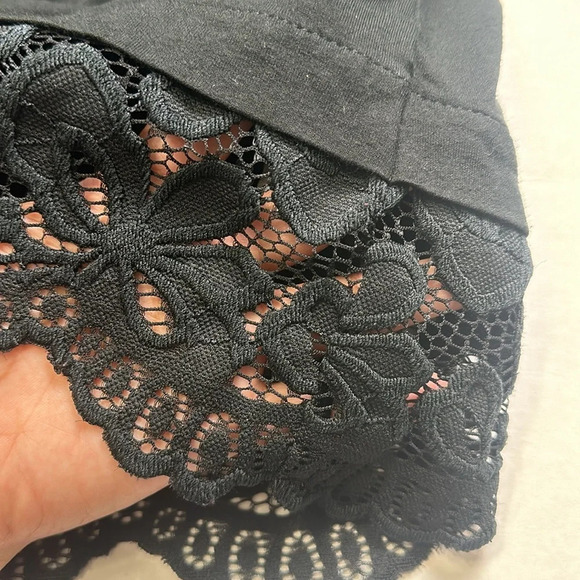 J. Jill Wearever Collection Black Long Sleeve Lace Hem Womens Size Large - Picture 5 of 8